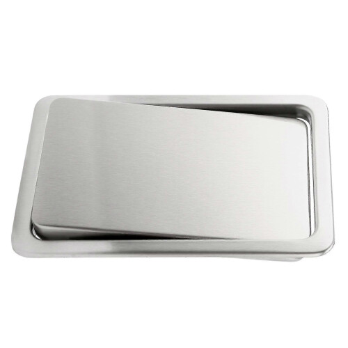 Built-in Flush Mount Kitchen Counter Top Trash Bin with Flap Lid Cover 1