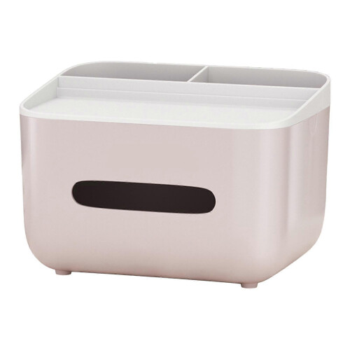 Desktop Tissue Box Remote Control Holder 2 Grids 2