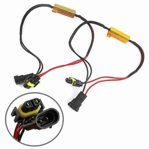 2 x H8 H11 LED Headlight Load Resistor Flicker Decoders Warning Canceler Harness 2