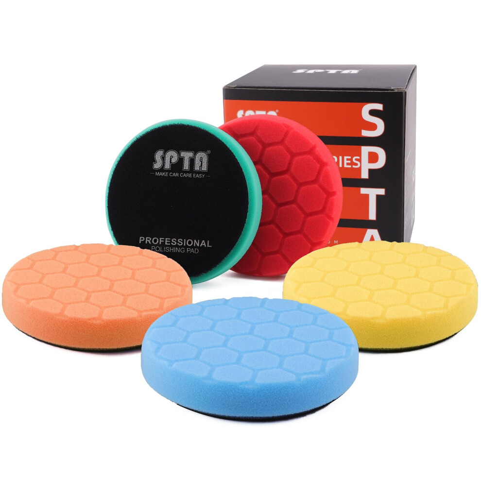 Spta 5Pcs Polishing Pad Hex Logic Polishing Sponges Saving Wax Replaceable 5718779886507