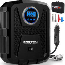 FORTEM Car Tyre Inflator Air Compressor 150 PSI, Car Tyre Pump, Digital Pump, Portable Electric Tire Inflator w/Auto Pump/Shut Off, Car Tires Pump wi