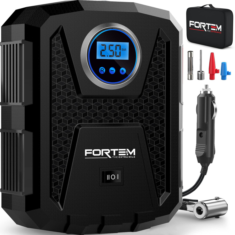 Fortem Car Tyre Inflator Air Compressor 150 Psi, Car Tyre Pump, Blue 5002814217389