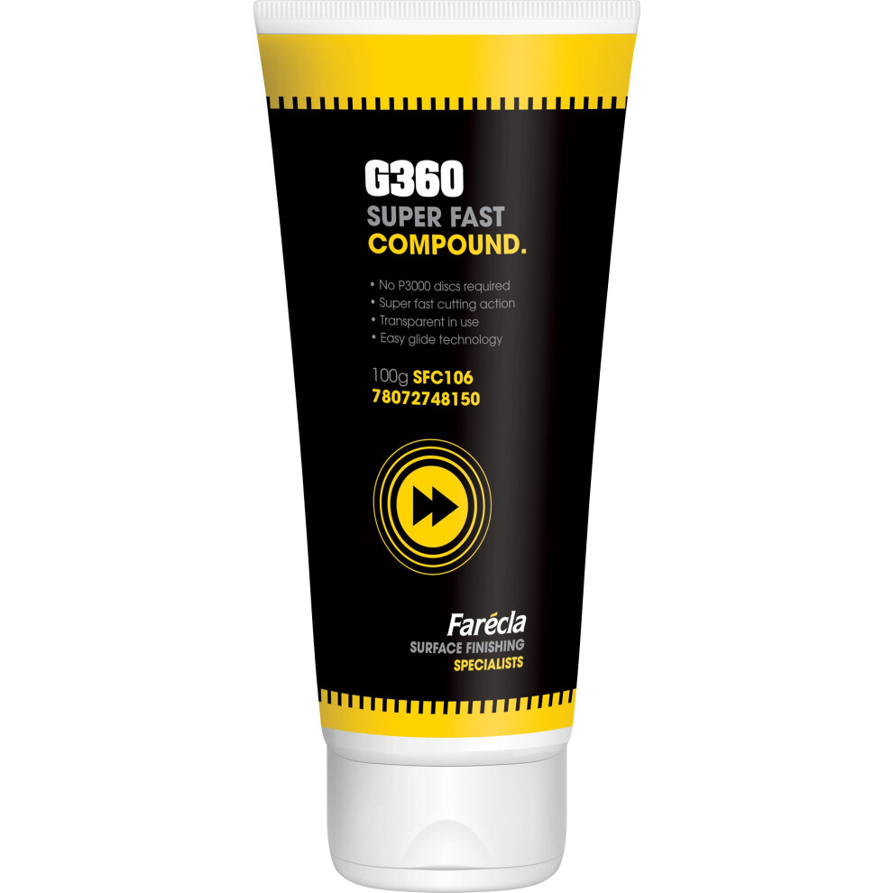 Farã©Cla G360 Super Fast Compound 100G Tube (Sfc106) - Trial Size Heavy Cut Compound For Cars, Removes P1500 Sanding Marks, No P300 35126171