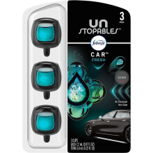 Febreze Unstopables Car Odor Fighting Car Freshener Vent Clip Fresh.07 fl oz Car Vent Clip, Pack of 3
