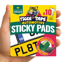 Tiger Tape Number Plate Sticky Pads Automotive Grade Heavy Duty Extra Stro