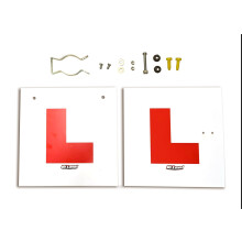 Hi Level Rigid motorcycle L Plate Kit. Front & rear with fork leg mounting bracket. All fittings included and pre drilled holes in both plates.