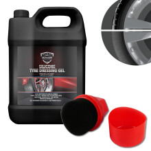 1000ml Silicone Tyre Shine & Trim Dressing Gel Kit, Tyre Black With