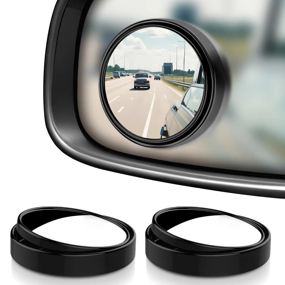 2Pcs Blind Spot Mirrors For Cars Round 360 Rotate Convex Blindspot Mirrors For Car, Waterproof Hd Glass Blind Spot Mirrors, Car Mirror For General M 5003243227918