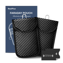 RealPlus Faraday Pouch for car Keys, [2 PACK] Car Key Signal Blocker Pouch for Car Security Anti-Theft