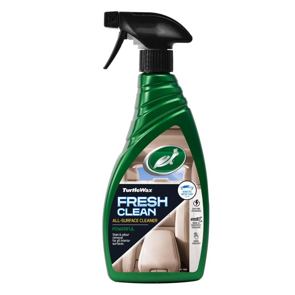 Turtle Wax Fresh Clean All-Surface Interior Car Cleaner, Removes Stains, Odours & Grime From Car Upholstery, Vinyl, Leather, Plastics And More, Effec 5000743136146