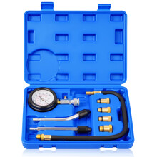 Professional Petrol Engine Compression Tester Kit Set for Automotives and Motorcycles - Blue