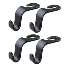 Wislter 4 Pack Car Seat Headrest Hook Car Purse Hook for All Vehicle Car Handbag Clothes Coats Grocery Bags, Black