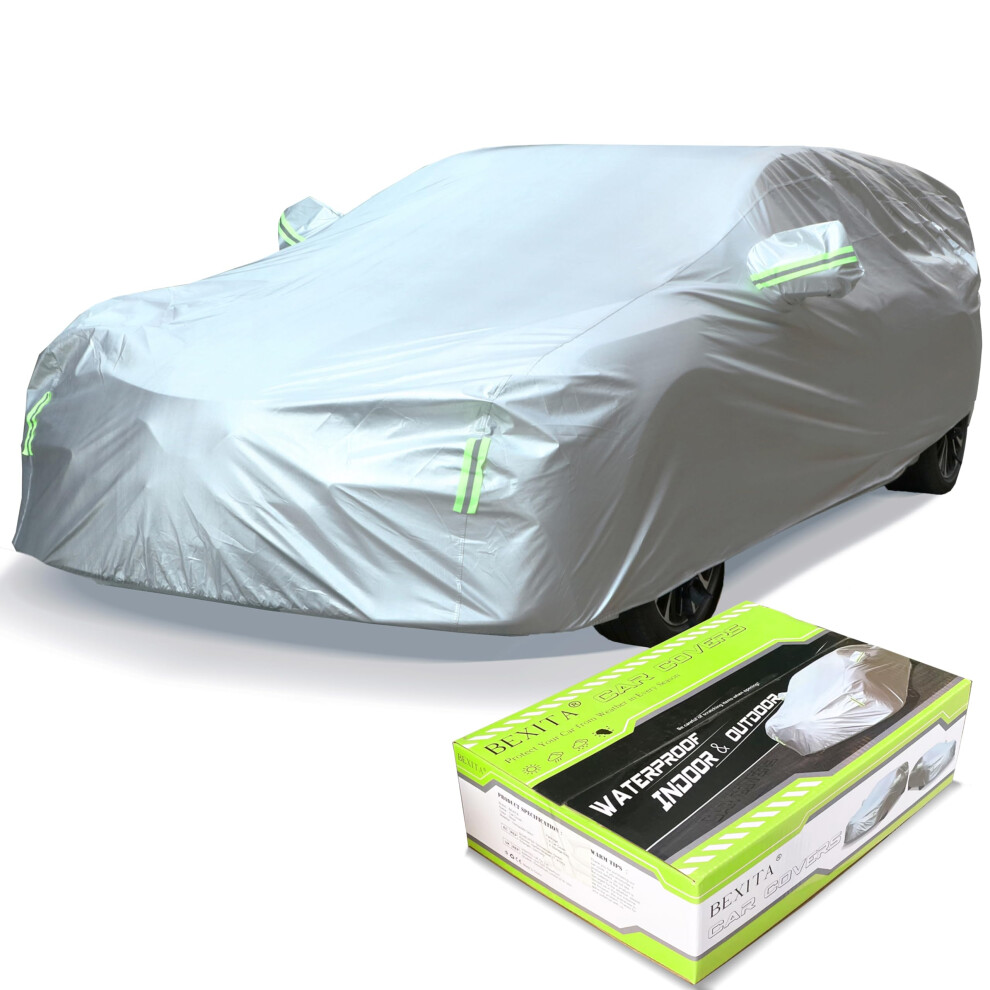 Bexita Car Cover Waterproof Outdoor Uv Protection Dustproof Windproof Snowproof Indoor Car Cover Universal Fit For Wagon; Size M: Max 185In/470Cm 5009328231726