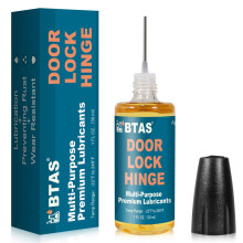 BTAS Door Lock Hinge Lubricant Oil Squeaky Fix Lube for Keyhole with Needle Oiler 30g 1 Pcs