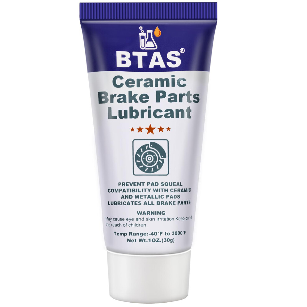Btas Brake Grease For Brake Parts Lubricant,Caliper Sliding Pin And Pad Lube,High Temp Synthetic Ceramic Silicone Grease 1Oz 38456503