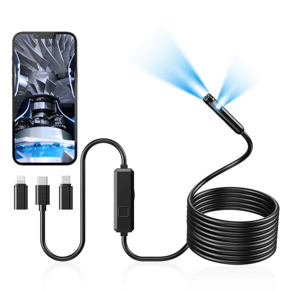 Acoath Endoscope Inspection Camera With Duallens 1920P Hd Borescope W Light 5481104892336