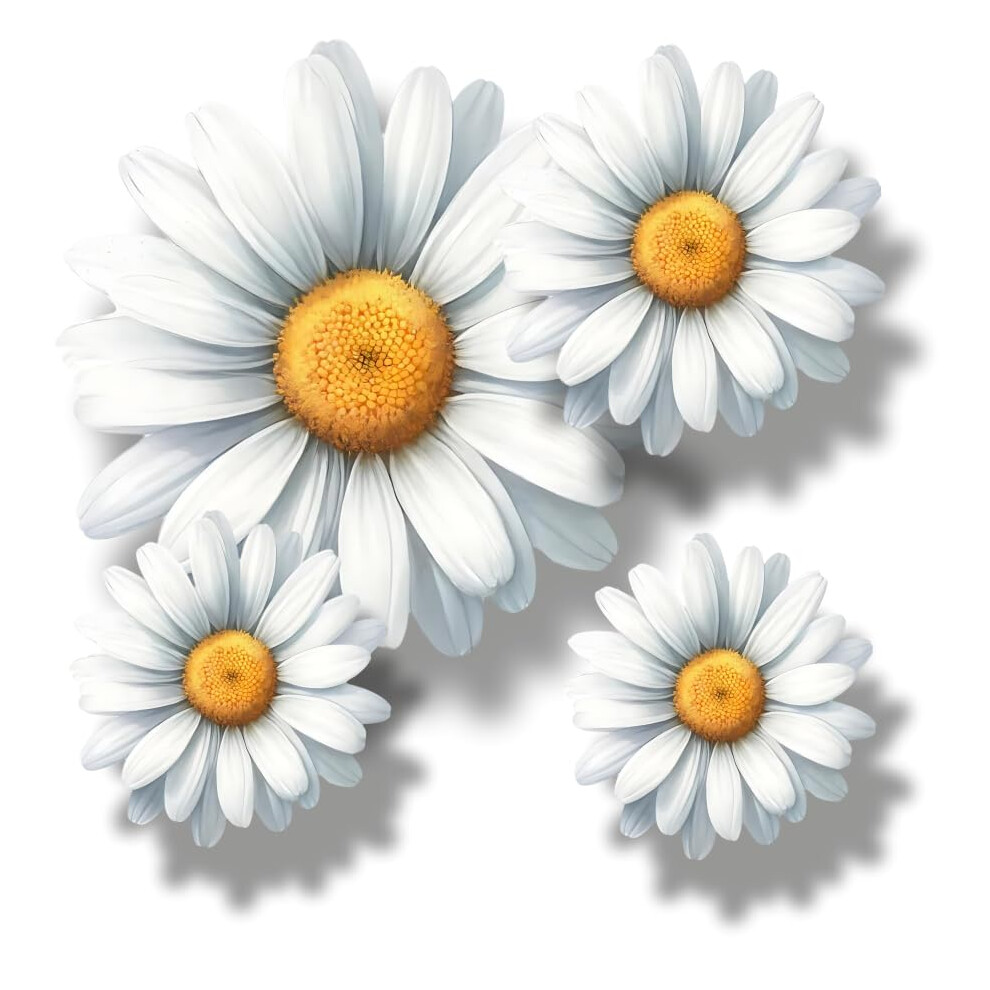 X9 Daisy Flower Vinyl Sticker, Floral Decal Cover Up Marks, Multi-Purpose Ideal For Bin, Car, Laptop, Bike, Wall, Dustbin. Camper Van 5051226549212