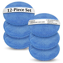 vsshe 12 Pcs Car Polishing Pads Microfiber Car Detailing Pads Reusable Wax