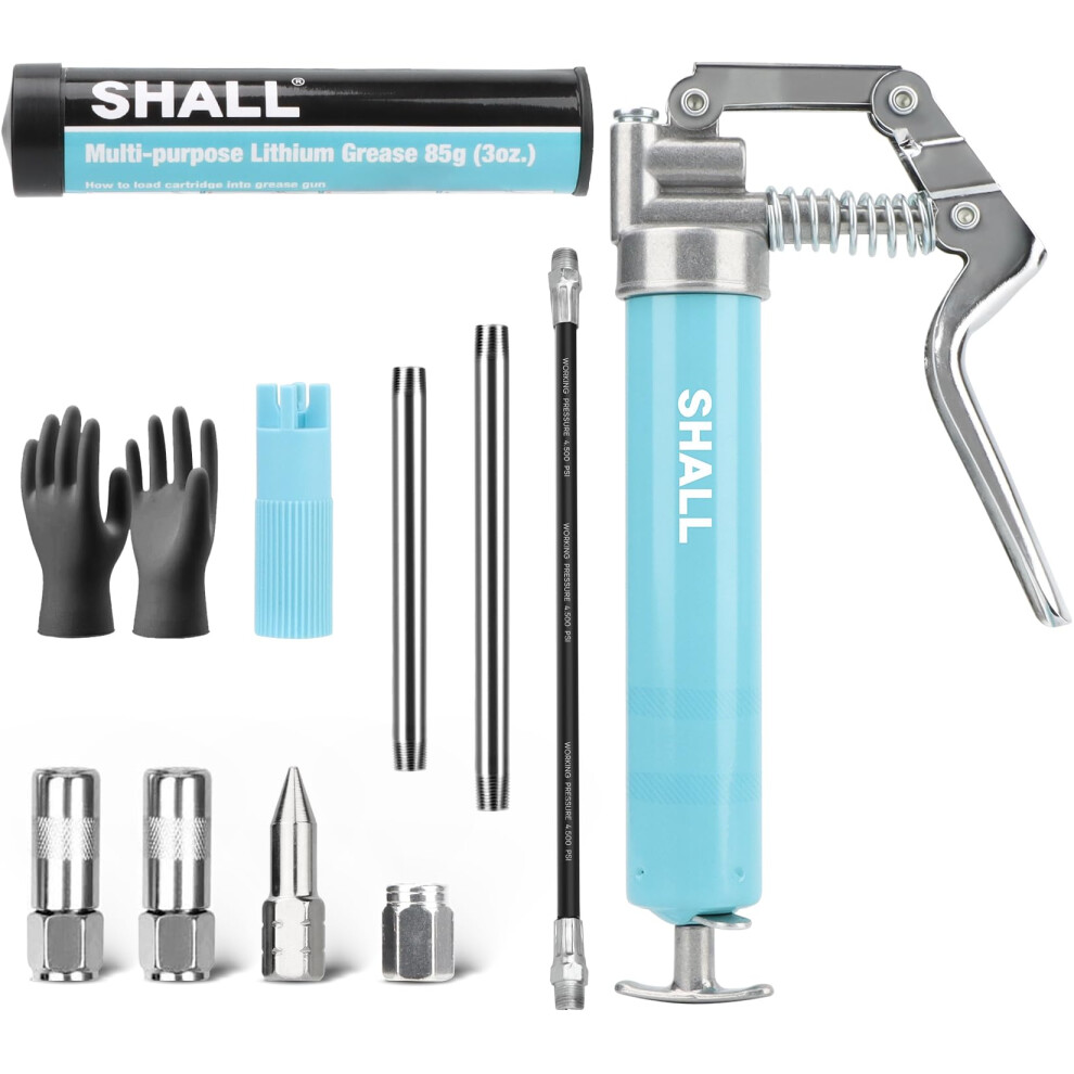 Photos - Other Hand Tools SHALL Mini Grease Gun, Small Grease Gun Kit  with 2PCS 4-Jaw couplers, Sharp Nozzle, Extension Ada(3.52OZ Capacity, 3000PSI)