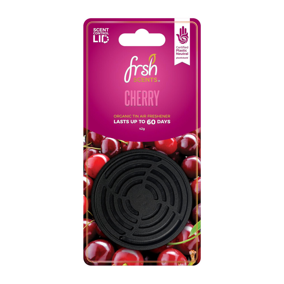 Frsh Scents Fr-P-1207 Cherry 42G Scented Organic Tin Air Freshener - Lifespan Of Upto 60 Days - Ideal For Your Car, Home & Workplace - 1 Tin Su Black 54962460