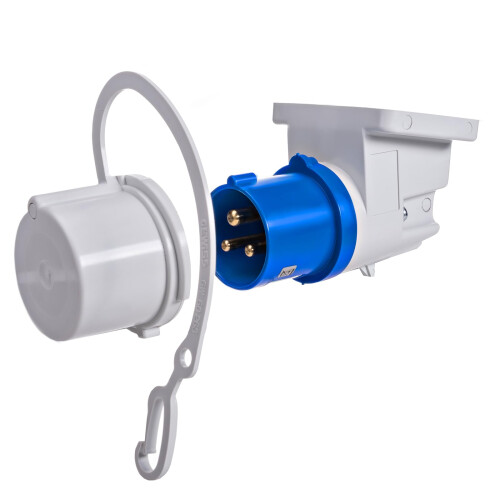 BITS4REASONS Maypole Caravan Inlet Socket with Cap - 230V 16A. Caravan Plug Adap