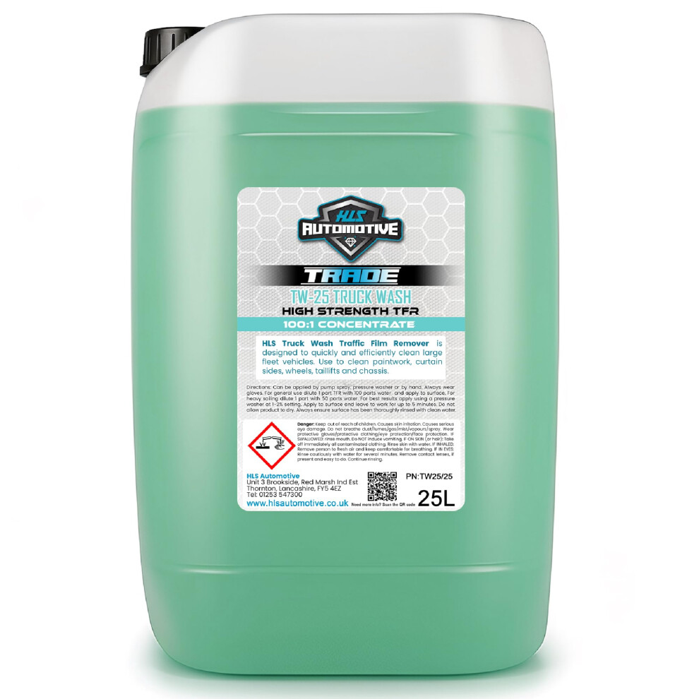 Hls Supplies 25L Tw-25 Truck Wash - Non Caustic Tfr Road Traffic Film Remover For Cars And Commercial Vehicles 64744834