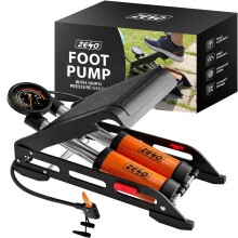 ZENO Portable Foot Pump | Double Cylinder Foot Air Pump with 160PSI Pressure Gauge Tyre Inflator for Ball Bicycle Scooter Motorcycle Inflator