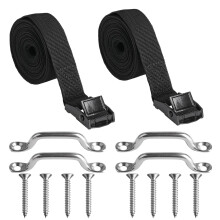 HexinYigjly2Pcs Heavy Duty Ratchet Tie-Downs,25mm x 3m Adjustable Lashing Belts with Cam Buckle - Black Multi-Purpose Securing Belts for Bike Racks,B