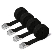4 Pack Ratchet Tie Down Straps, Heavy Duty Tensioning Belts Adjustable Lashing Straps for Motorcycle,Cargo, Trailer,Trucks,SUP Kayak,Luggage,3M x 25m