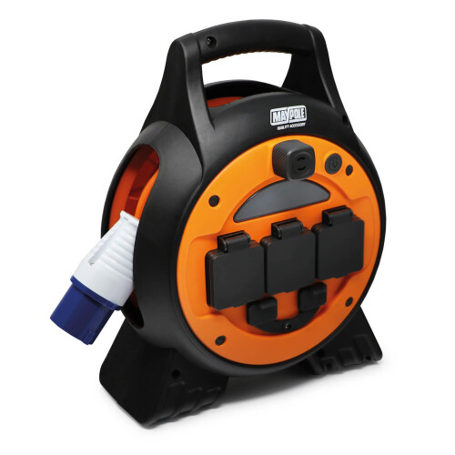 Maypole 230V 10A Mobile Mains Roller Power Unit with USB and Built in