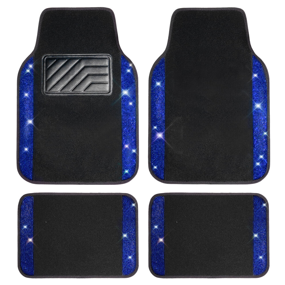 Car Pass Bling Rhinestones Diamond Universal Waterproof Car Floor Mat,Crystal Sparkling Glitter Shining Carpet Anti-Slip Pvc Heel Pad,Automotive For 83067396