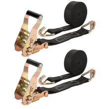 AKOLAFE 2PCS Ratchet Straps 6M Heavy Duty Black Ratchet Strap 2000kg Break Strength Ratchet Tie down Straps Lashing Securing Strap Tensioning Belts f