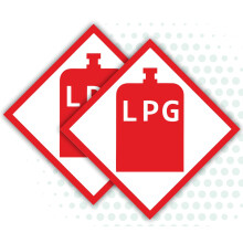 LPG Self Adhesive Vinyl Stickers, 100mm x 100mm, Pack of 2