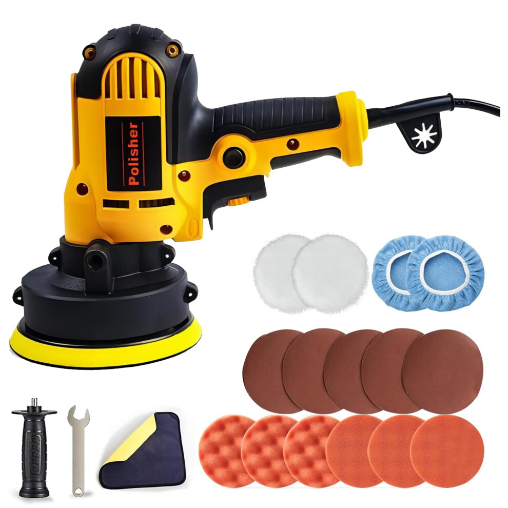 Car Polisher, 700W Rotary Car Polisher Kit - 500-3600 Rpm Variable Speed Lightweight Car Buffer Polisher Machine With 19 Accessories For Car Care Pol 5006675553877
