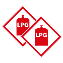 2 x Printwhizz Ltd LPG Warning Sticker Campervan 2 Off Gas Locker Box Label Caravan Motorhome VW