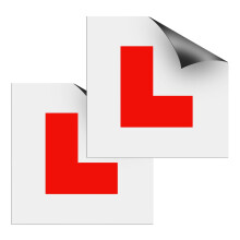 EVOGES Magnetic L Plates for Learner Drivers, Reusable, Easy to attach to Cars Vehicles, Weather resistant, Thick Strong magnet, Red, UK Compliant, P