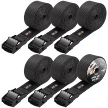 ZENO Ratchet Straps 6 Pack | Tie Down Straps | Heavy Duty Tensioning Belts | 2.5M Adjustable Cargo Straps Ratchet Straps for Motorcycle, Cargo, Truck