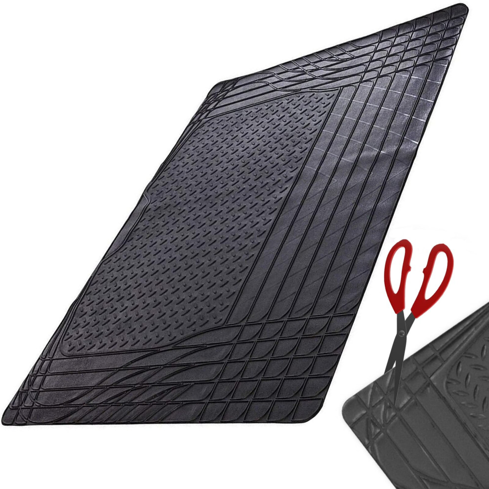 Xtremeauto Universal Fit All - Rubber Non-Slip Car Boot Liner Complete With Sticker Black 43188864