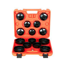 DAYUAN 15 pcs Universal Aluminium Oil Change Filter Cap Wrench Oil Filter Removal Socket Remover Tool Kit
