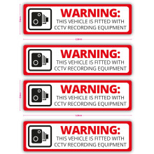 CCTV Dash Cam Recording Camera Stickers, 11.8cm x 3.3cm, Pack of 4
