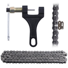 Swpeet 2Pcs 59" 420 Standard Roller Chain Motorcycle Chain 132 Links and Chain Breaker Assortment Kit, Carbon Steel Drive Chain Fits for 110cc 125cc