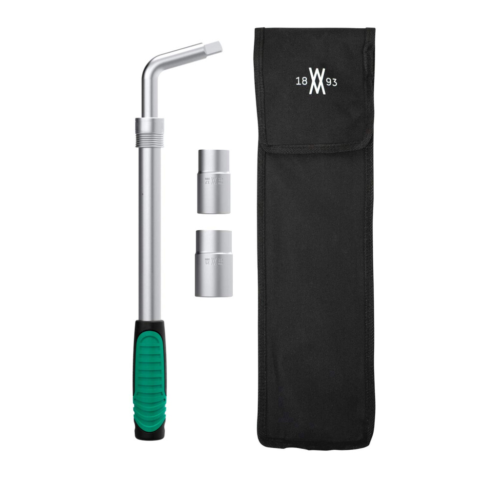Wiesemann 1893 Telescopic Wheel Nut Wrench Set 4 Pcs. With 17/19Mm And 21/23Mm Inserts And Extendable Tire Wrench I 0.5 Inch Drive I Incl. Storage Ba 5003427077285