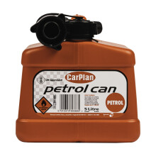 CarPlan Leaded Jerry Petrol Can - Red with Transport Safety Cap and Spout - 5L Capacity