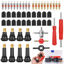 Samulee Omsscun 74 Pcs Car Tyre Valve Removal Tool Set, Tyre Valve Repair Kit, Tyre Valve Core Remover, with Valve Stem Cores, Valve Core Removal, Va