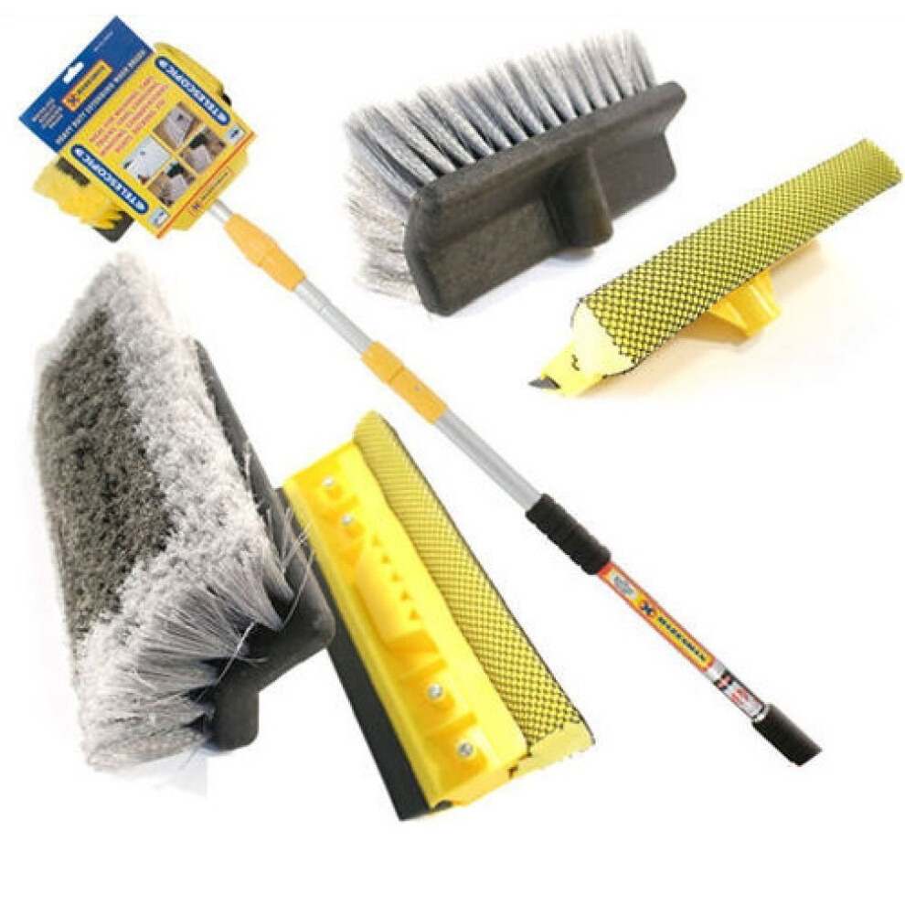 3M 9Ft Aluminium Telescopic Water Fed Window Car Van Wash Brush Extendable Squeegee 57500140