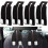 ANBEEISS 4 Pcs Leather Car Seat Back Double Hooks Organiser, Black 1