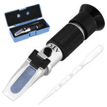 QWORK 4-in-1 Antifreeze Refractometer with Automatic Temperature Compensation for Antifreeze + Battery Fluid + AdBlue(DEF) + Windshield Washer Fluid