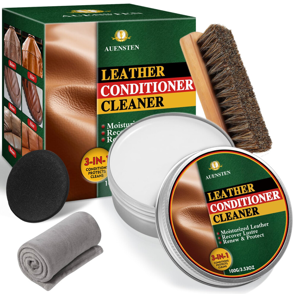Auensten Mink Oil Leather Conditioner, Cleaner & Softener, 3.53 Oz, White 5008988104371