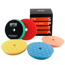 Hex-Logic Buffing Polishing Pads, SPTA 6.5Inch 150mm Face Foam Polishing Pads Buffing Pad Kit For 5.5Inch 125mm RO/DA Car Polisher Auto Motor Boat Po