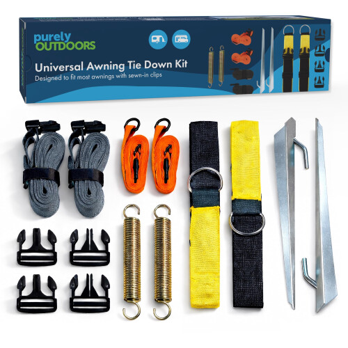 Purely Outdoors Awning Tie Down Kit Storm Straps - Storm Straps &